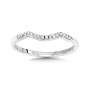 Curved Diamond Wedding Band