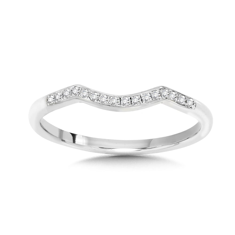 Curved Diamond Wedding Band