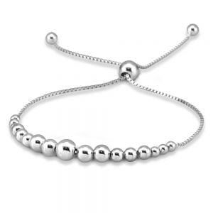 Graduating Sterling Silver Ball Bolo Bracelet
