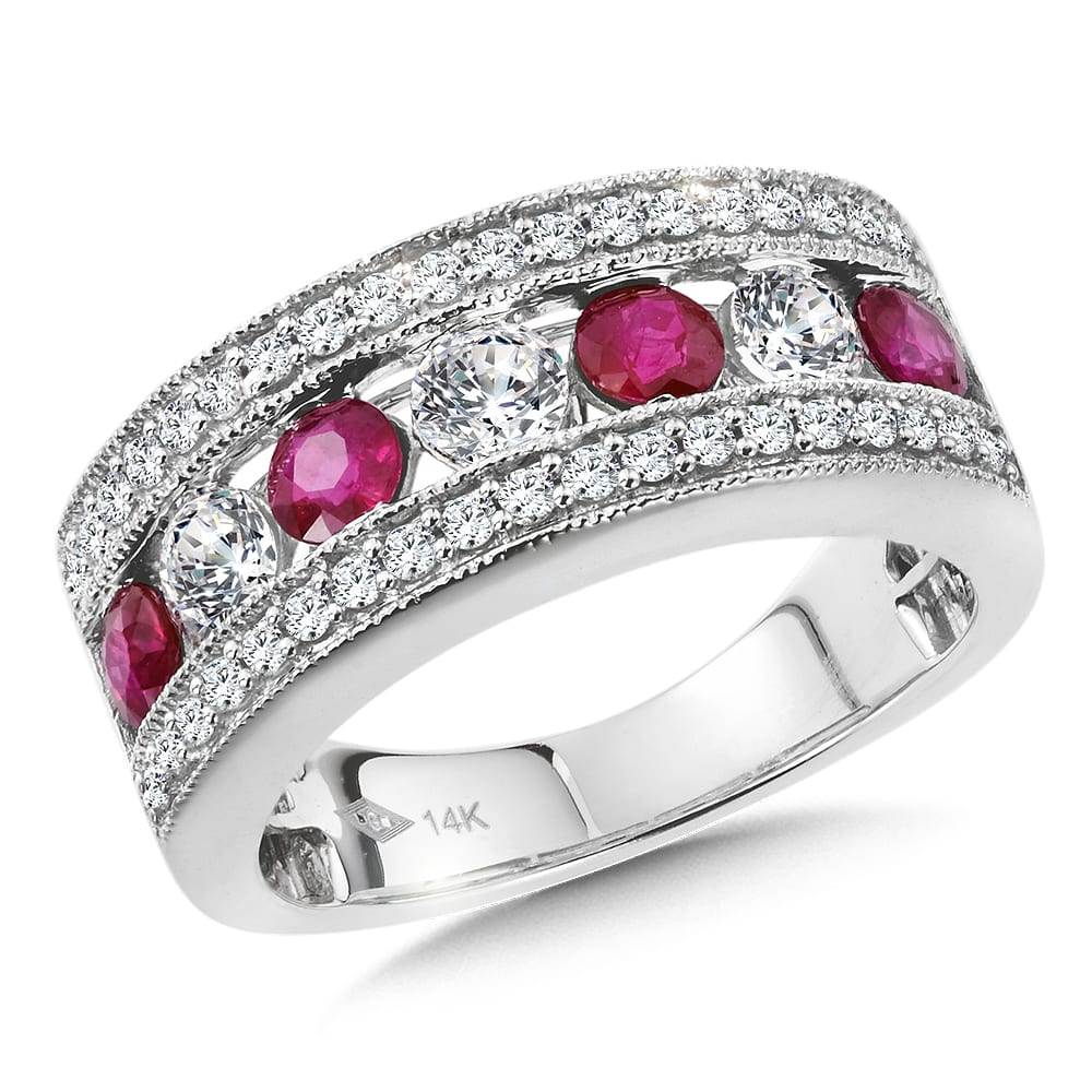 Diamond and Ruby Anniversary Band