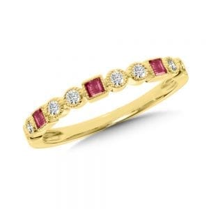 Yellow Gold Ruby and Diamond Ring