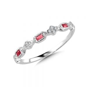 Diamond and Ruby Stackable Ring