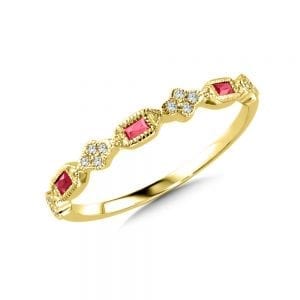 Yellow Gold Ruby and Diamond Ring
