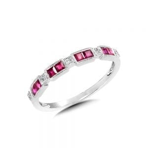 Diamond and Ruby Stackable Band
