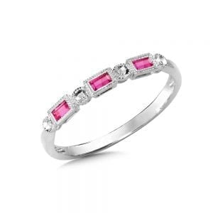 Diamond and Ruby Stackable Ring