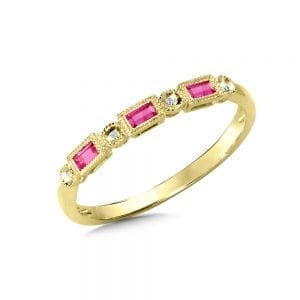 Diamond and Ruby Stackable Ring