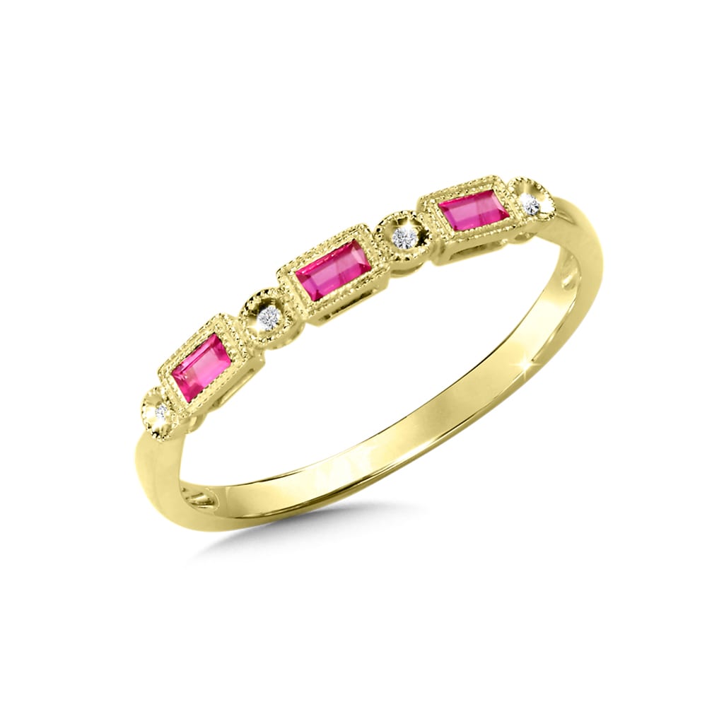 Diamond and Ruby Stackable Ring