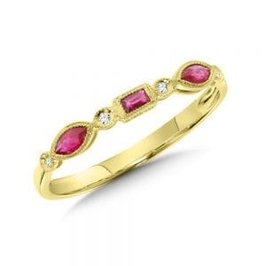 Yellow Gold Ruby and Diamond Ring