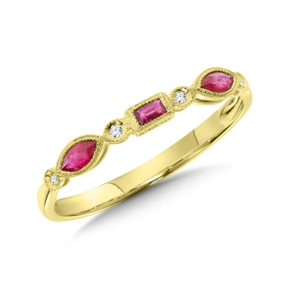 Yellow Gold Ruby and Diamond Ring