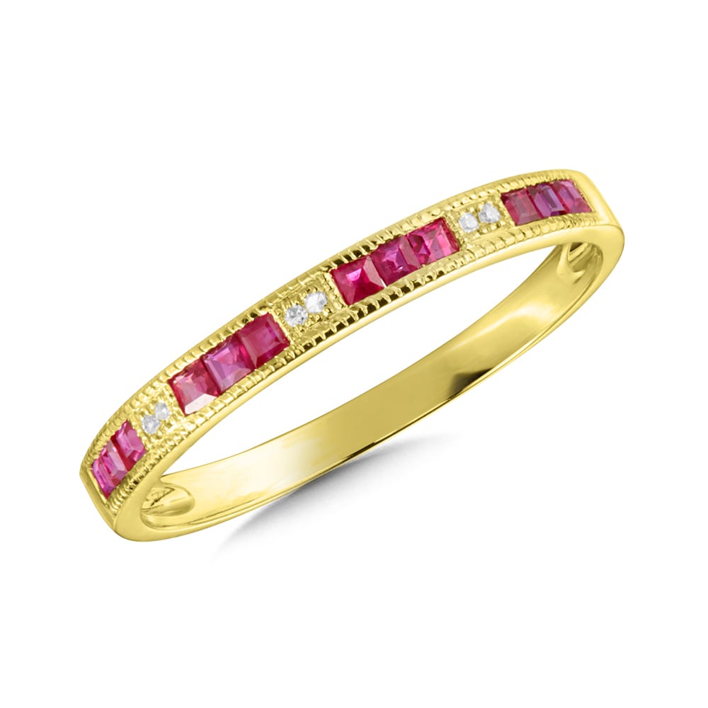 Yellow Gold Ruby and Diamond Ring
