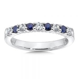 Diamond and Sapphire Anniversary Band