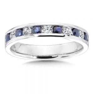 Diamond and Sapphire Anniversary Band