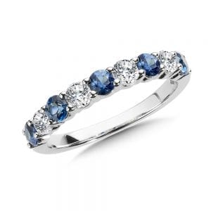 Diamond and Sapphire Anniversary Band