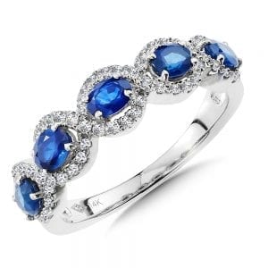Diamond and Sapphire Anniversary Band