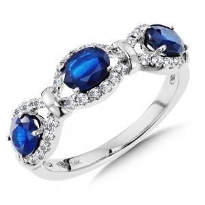 Diamond and Sapphire Anniversary Band