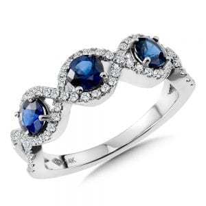 Diamond and Sapphire Anniversary Band