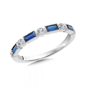 Diamond and Sapphire Anniversary Band