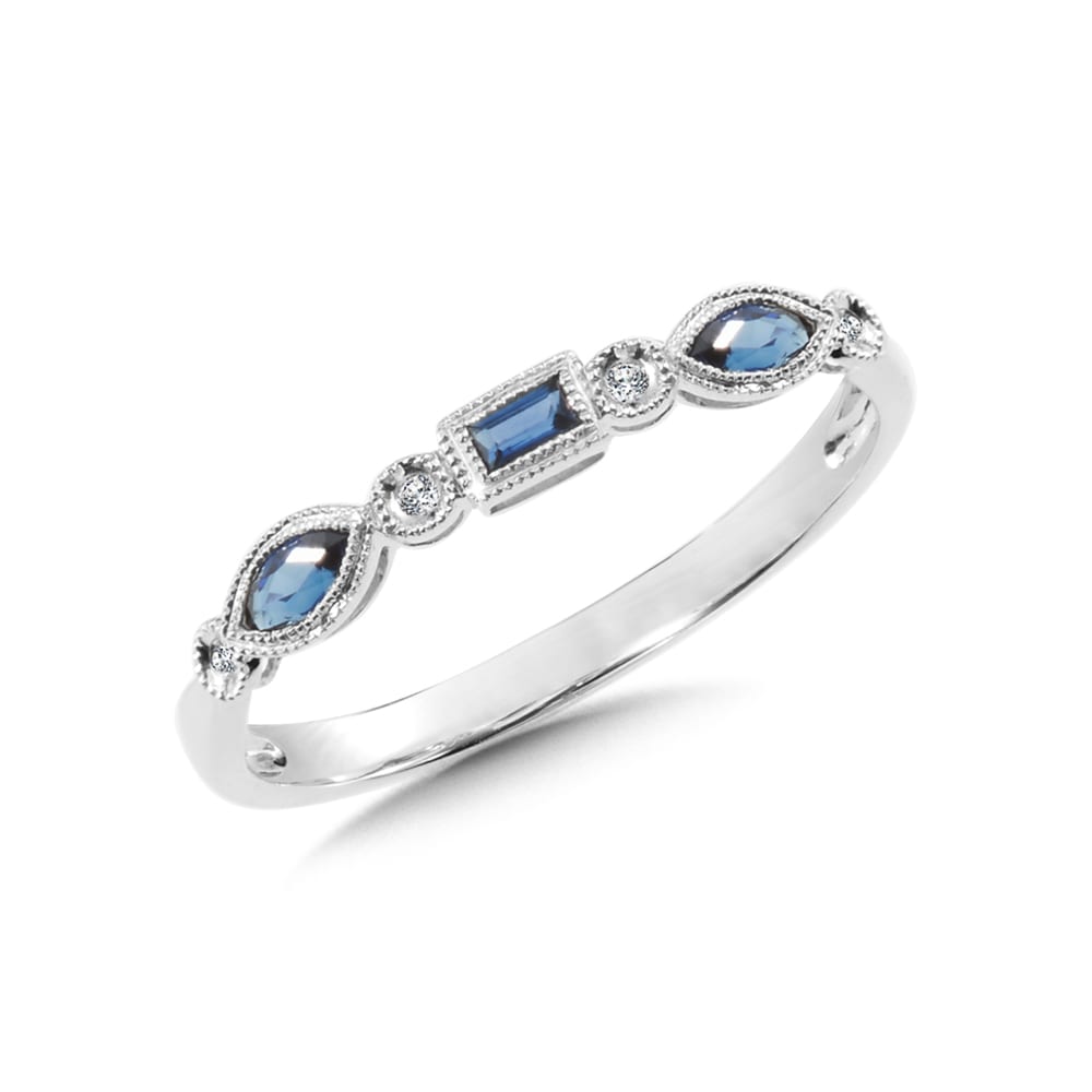 Diamond and Sapphire Stackable Band