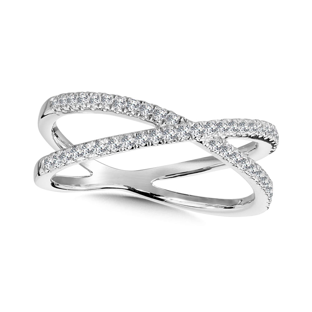 X-Shaped Layered Diamond Ring