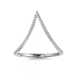 V-Shaped Diamond Ring