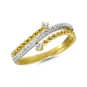 Decorative Bypass Diamond Fashion Ring