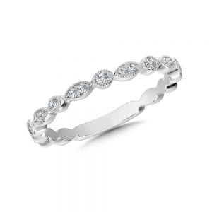 Diamond Stack Ring in White Gold