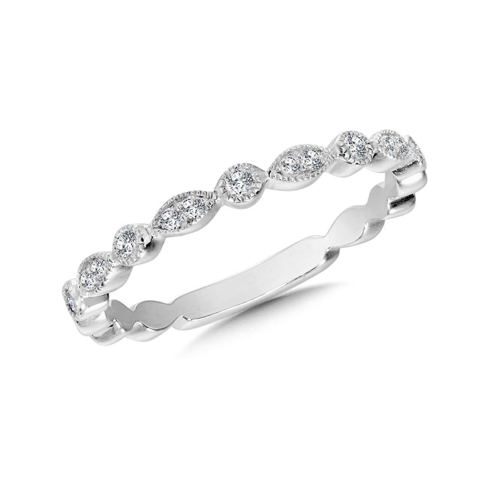 Diamond Stack Ring in White Gold