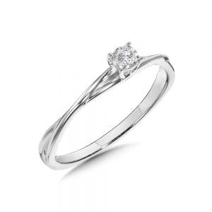 10K White Gold Diamond Ring