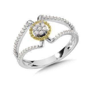 14K Gold Two-Tone Diamond Ring
