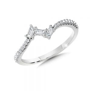 14K White Gold Baguette Diamond Ring