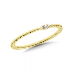 10K Yellow Gold Diamond Stackable Ring