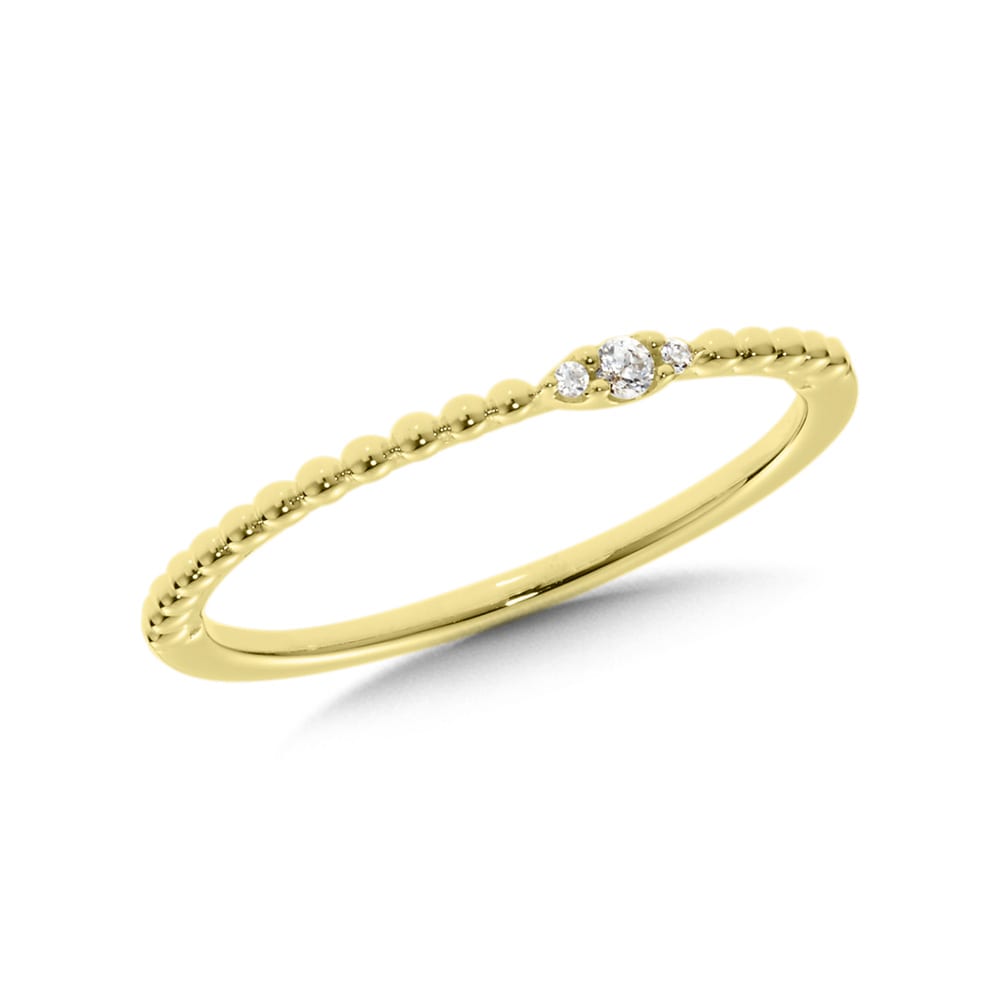 10K Yellow Gold Diamond Stackable Ring