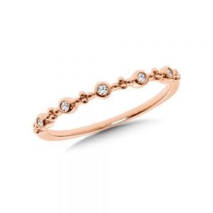 10K Rose Gold Diamond Stackable Ring