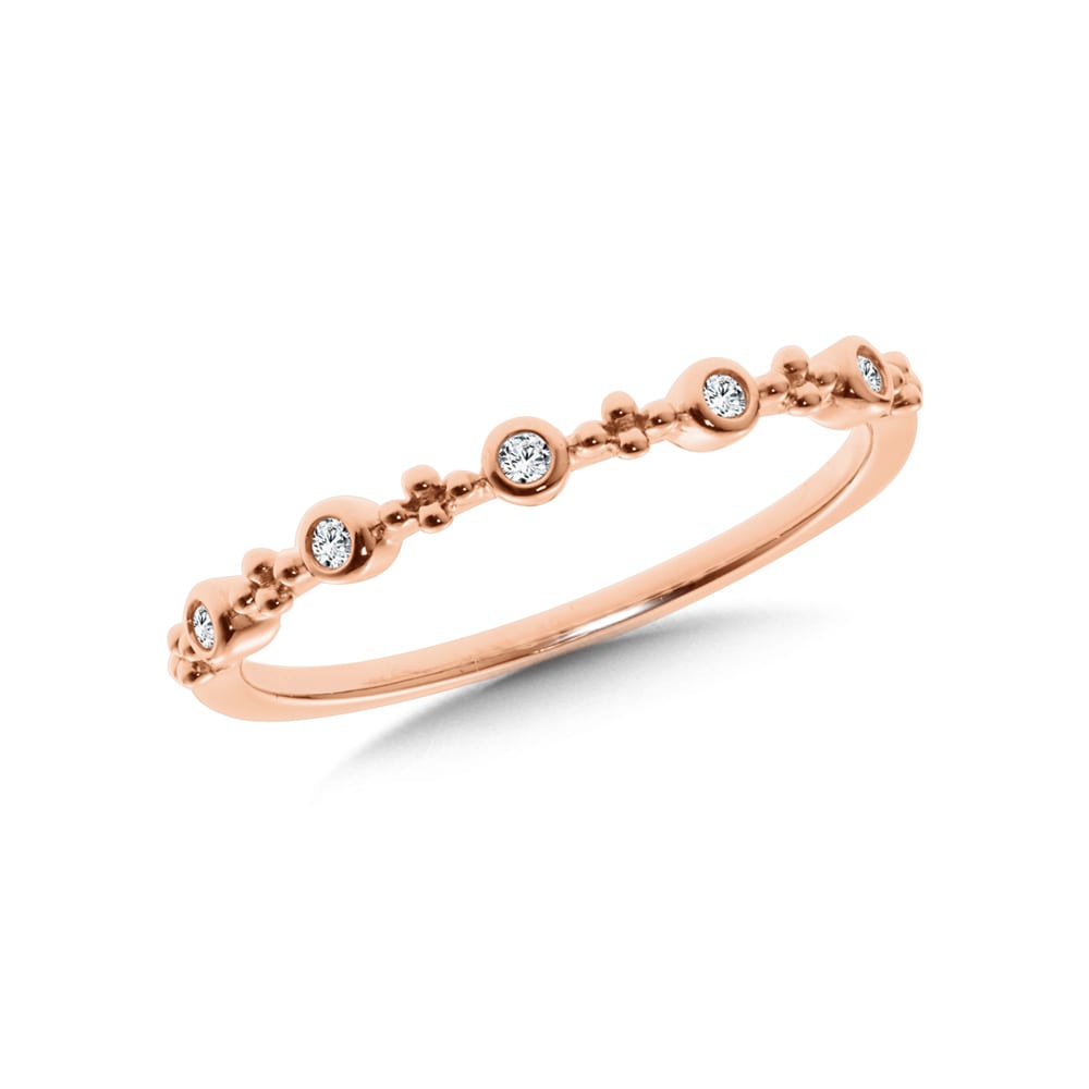 10K Rose Gold Diamond Stackable Ring