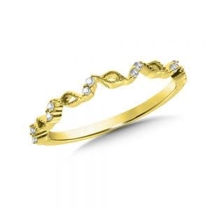 10K Yellow Gold Diamond Stackable Ring