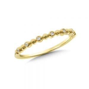 14K Yellow Gold Diamond Stackable Ring