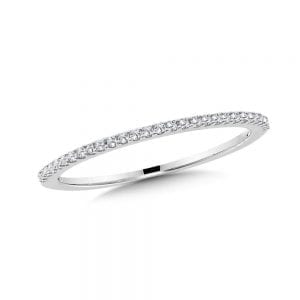 10K White Gold Diamond Stackable Ring