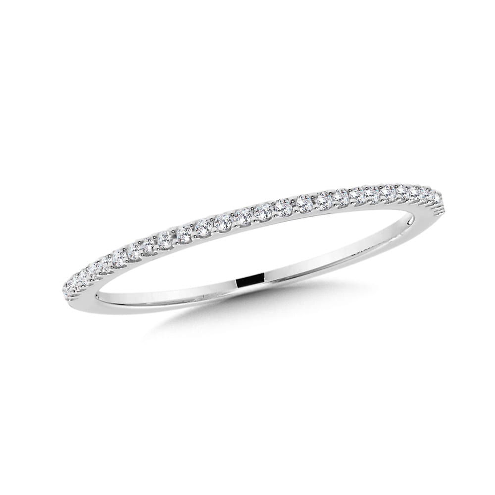 10K White Gold Diamond Stackable Ring