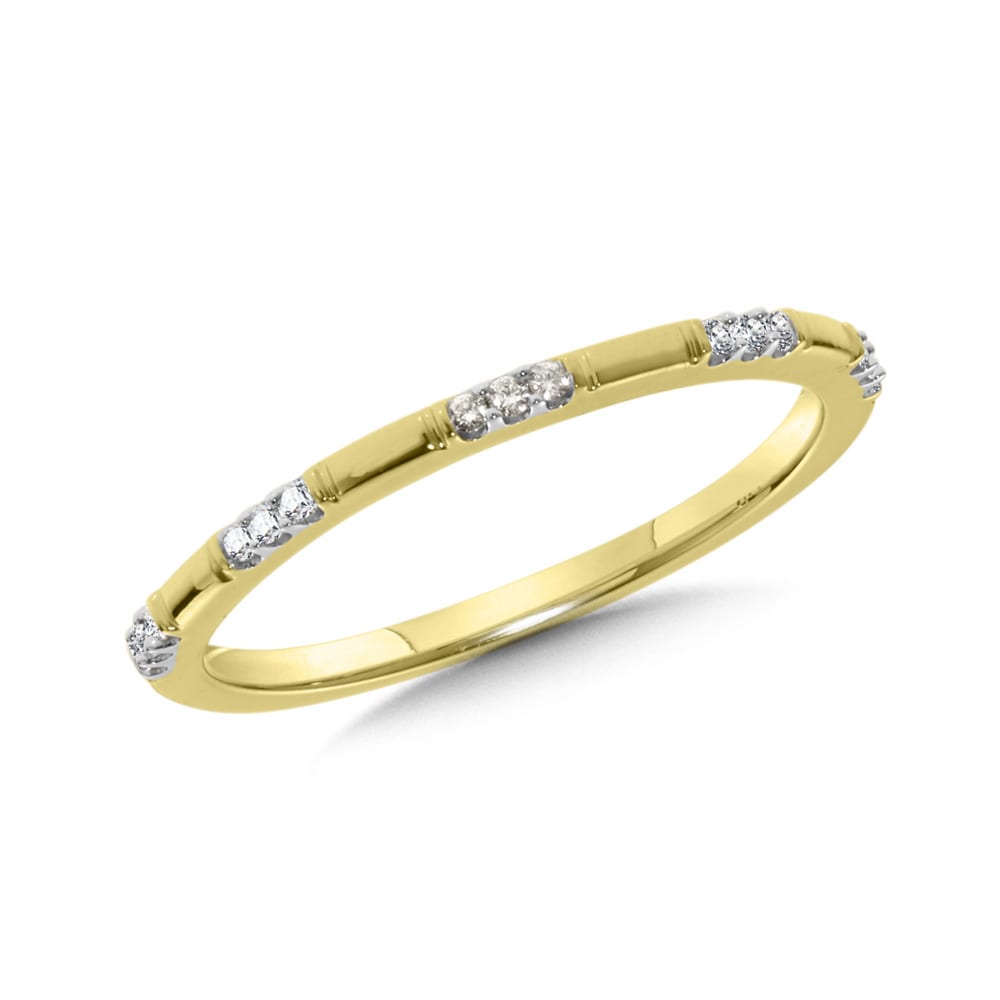 14K Yellow Gold Diamond Stackable Ring