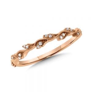 10K Rose Gold Diamond Stackable Ring