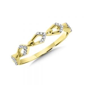 10K Yellow Gold Diamond Stackable Ring