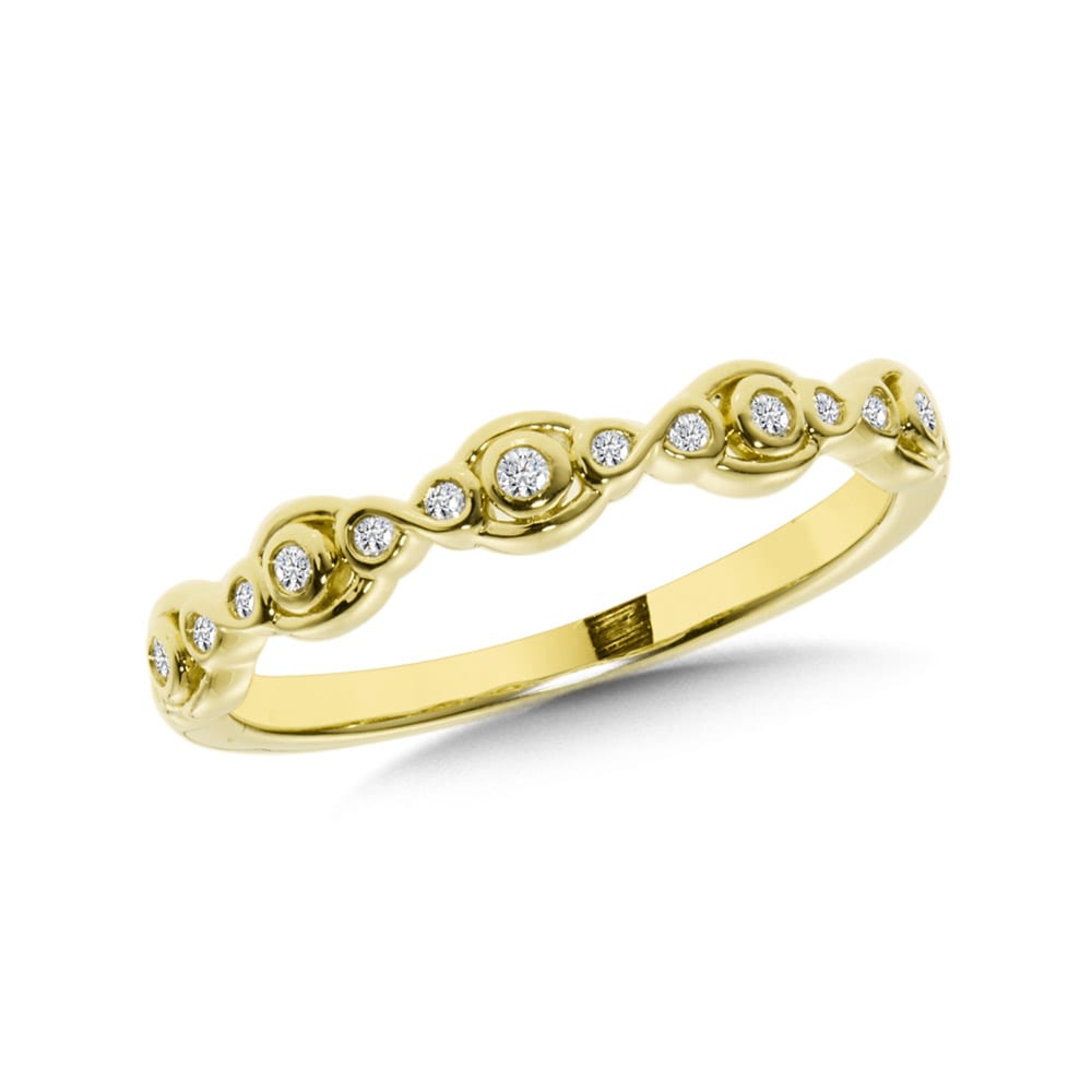 14K Yellow Gold Diamond Stackable Ring
