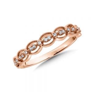 10K Rose Gold Diamond Stackable Ring