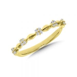 14K Yellow Gold Diamond Stackable Ring