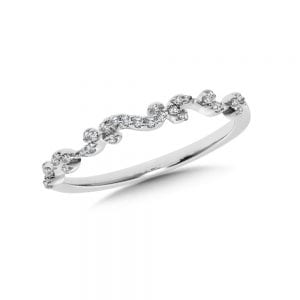 14K White Gold Diamond Stackable Ring