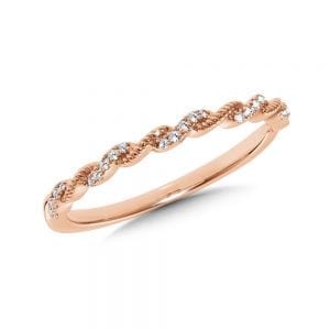 14K Rose Gold Diamond Stackable Ring