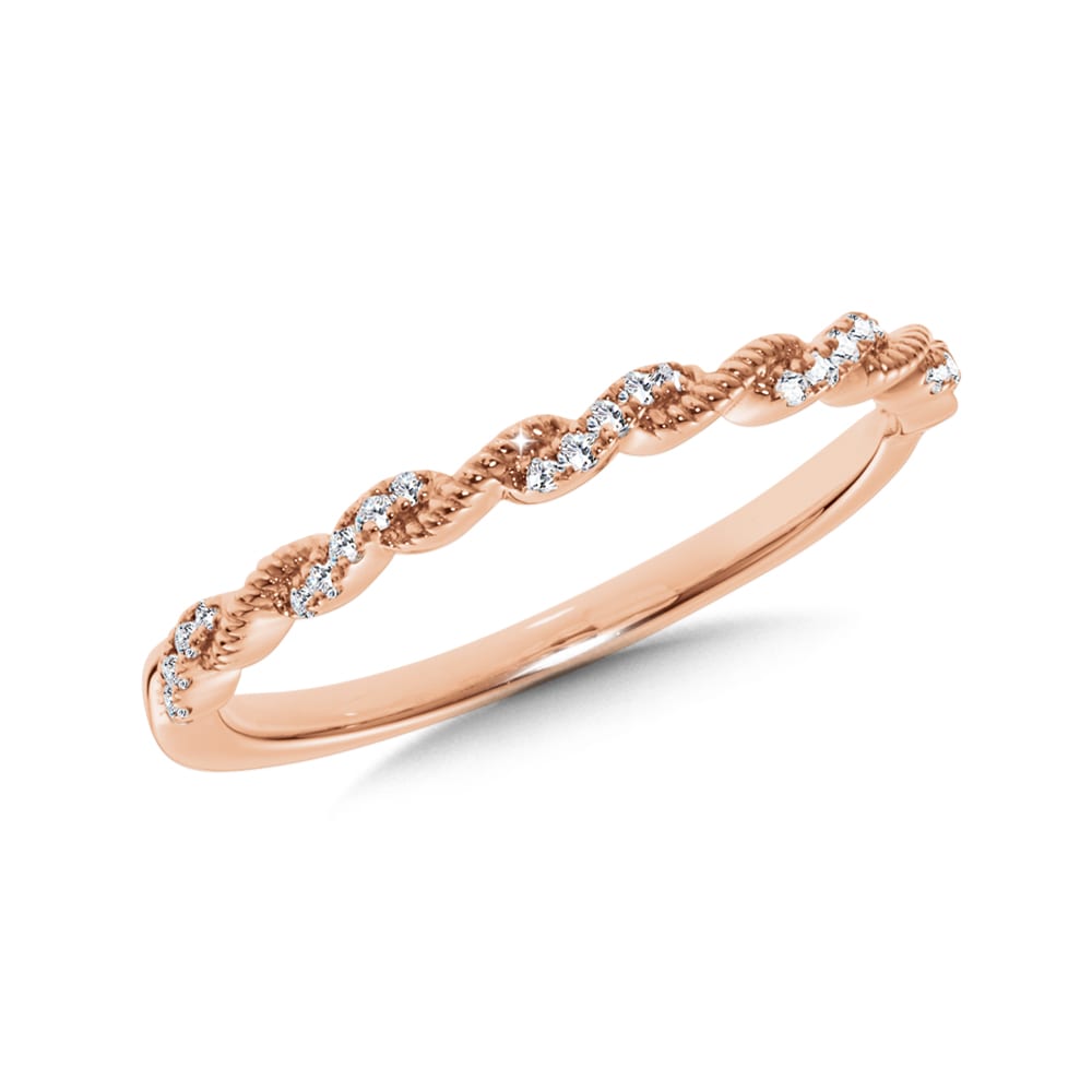 14K Rose Gold Diamond Stackable Ring
