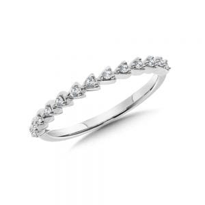 10K White Gold Diamond Stackable Ring