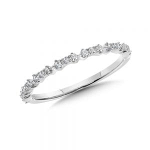 10K White Gold Diamond Stackable Ring