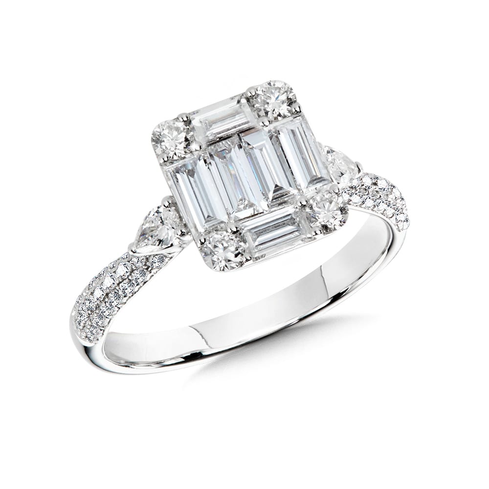 18K White Gold Diamond Ring